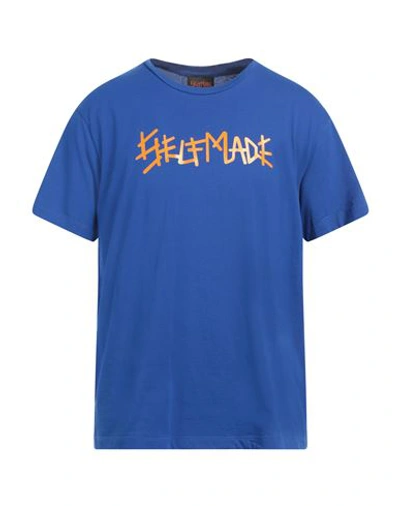 Shop Self Made By Gianfranco Villegas Man T-shirt Blue Size Xxl Cotton