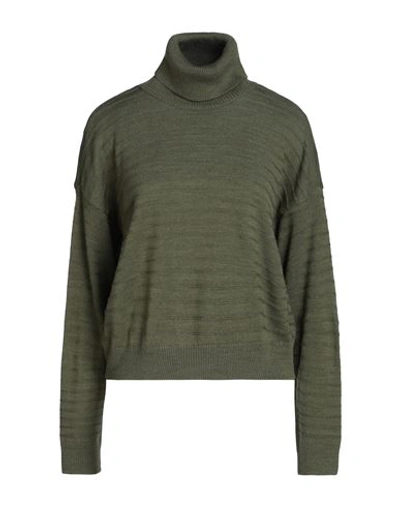 Only Woman Turtleneck Military Green Size Xl Acrylic In Green