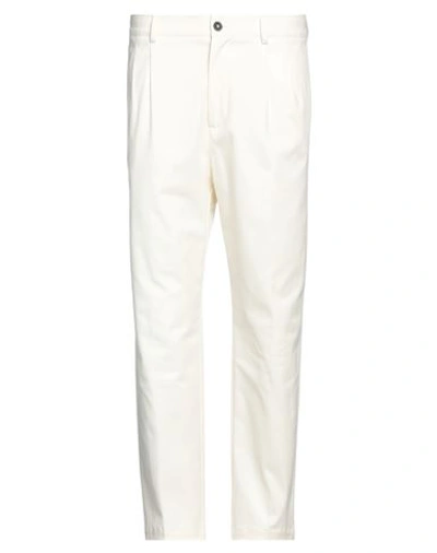 Shop Daniele Alessandrini Homme Man Pants Cream Size 34 Cotton, Elastane In White