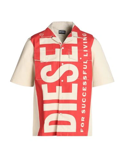 Shop Diesel S-mac-22 Man Shirt Tomato Red Size L Cotton