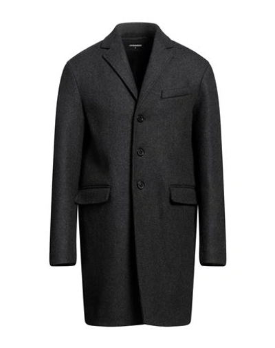 Shop Dsquared2 Man Coat Steel Grey Size 44 Virgin Wool, Polyamide, Elastane