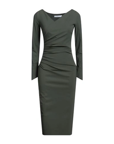 Shop Chiara Boni La Petite Robe Woman Midi Dress Dark Green Size 2 Polyamide, Elastane