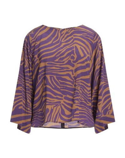 Shop La Fabrique Woman Top Purple Size M Silk, Elastane