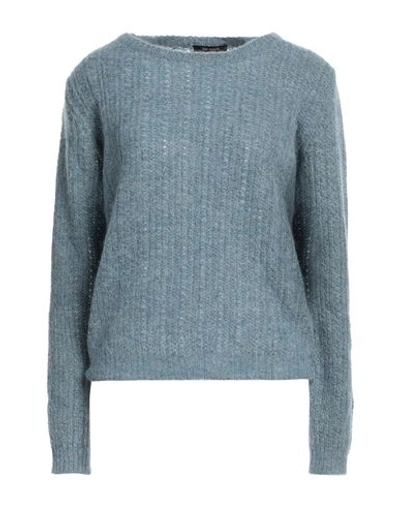 Bellwood Woman Sweater Slate Blue Size L Alpaca Wool, Polyamide, Virgin Wool In Blue