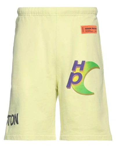Shop Heron Preston Man Shorts & Bermuda Shorts Acid Green Size M Cotton, Polyester