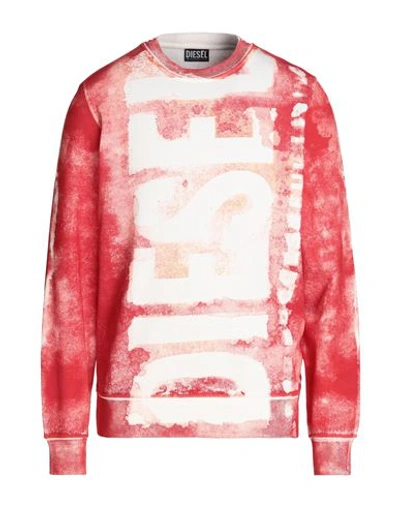Shop Diesel S-giny Man Sweatshirt Red Size Xl Cotton