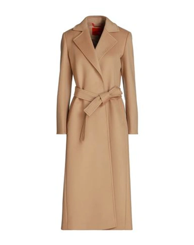 Shop Max & Co . Woman Coat Camel Size 12 Wool In Beige