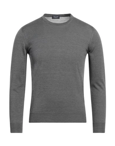 Shop Drumohr Man Sweater Lead Size 44 Silk In Grey