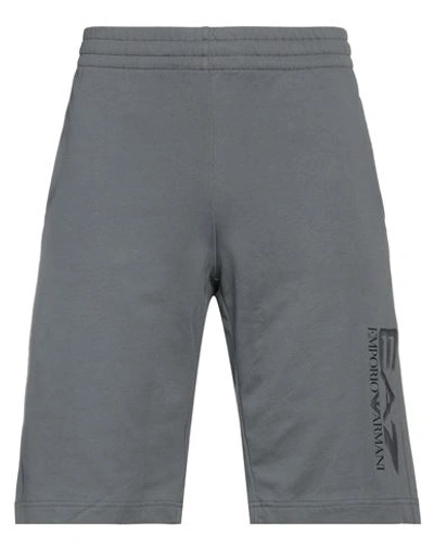 Shop Ea7 Man Shorts & Bermuda Shorts Lead Size Xs Cotton In Grey