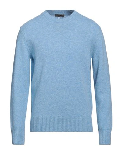 Shop +39 Masq Man Sweater Azure Size 42 Wool In Blue