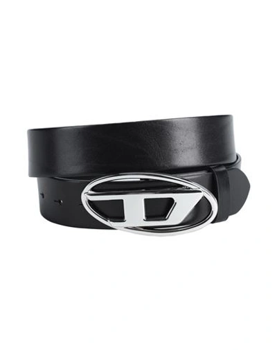 Diesel B-1dr W Woman Belt Black Size 38 Bovine Leather In Black