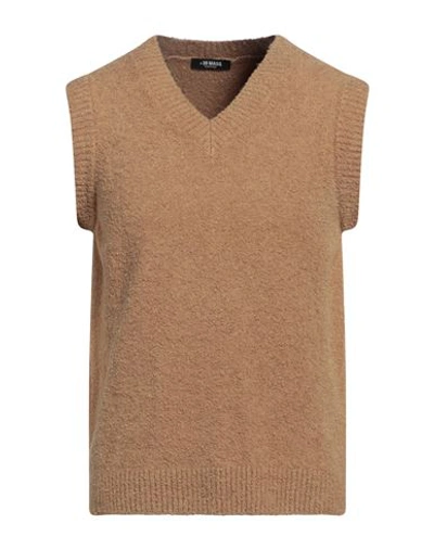 Shop +39 Masq Man Sweater Camel Size 42 Cotton, Polyamide, Elastane In Beige