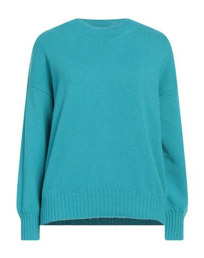 Shop Aragona Woman Sweater Turquoise Size 6 Cashmere In Blue