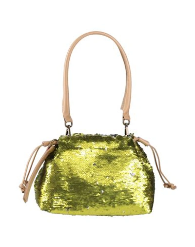 Shop Corsia Woman Handbag Acid Green Size - Textile Fibers, Soft Leather