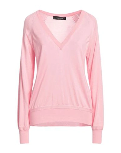 Shop Versace Woman Sweater Pink Size 4 Virgin Wool, Cashmere, Silk