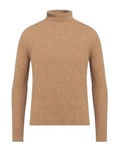 +39 Masq Man Turtleneck Camel Size 44 Cotton, Polyamide, Elastane In Beige