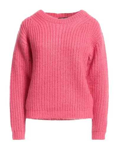 Shop Bellwood Woman Sweater Fuchsia Size M Mohair Wool, Acrylic, Polyamide, Polyester In Pink