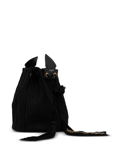 Pre-owned Saint Laurent Anja Bucket Bag In Black