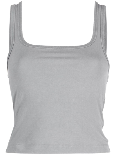 Shop Entire Studios Square-neck Cropped Top In Grey