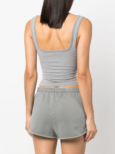 Shop Entire Studios Square-neck Cropped Top In Grey