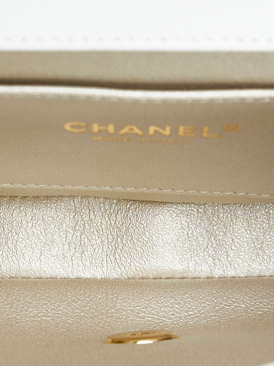 Pre-owned Chanel Captain 皮质腰包 In White