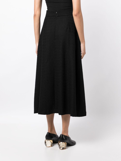 Shop Jane Roberta A-line Tweed Midi Skirt In Black