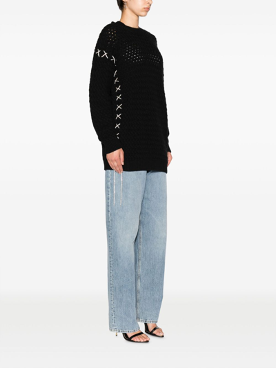 Giuseppe Di Morabito Open-knit Merino-cashmere Jumper In Black