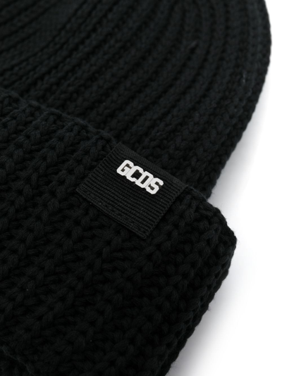 Shop Gcds Giuly Logo-patch Beanie In Black