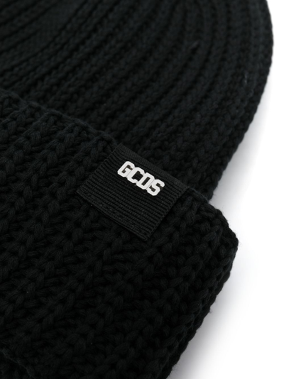 Gcds Giuly Logo-patch Beanie In Black
