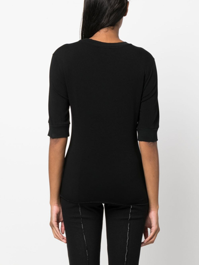 Shop Thom Krom Round-neck Stretch T-shirt In Black