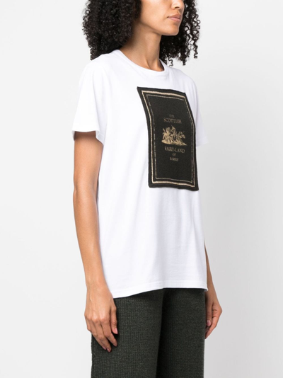 Shop Barrie Logo-patch Cotton T-shirt In White