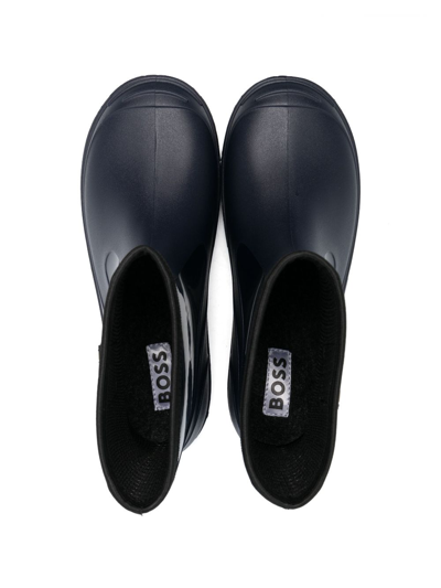 Shop Bosswear Logo-patch Slip-on Wellies In Blue