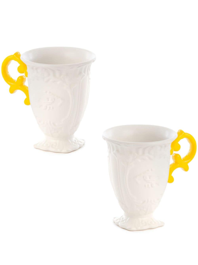 Shop Seletti I-wares Porcelain Mug (set Of Two) In White