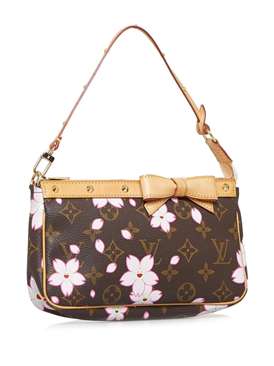 Pre-owned Louis Vuitton X Takashi Murakami 2003 Cherry Blossom Pochette  Accessoires Bag In Brown