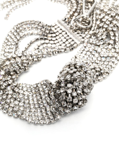 Shop Gcds Crystal-embellished Shoulder Strap In Silver