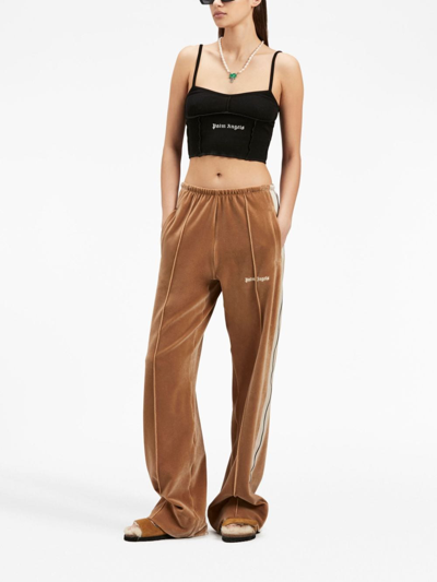 Palm Angels Logo-print Crop Top In Black