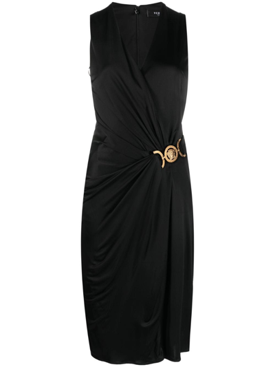 Shop Versace Medusa '95 Midi Dress In Black