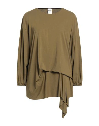 Shop Wolford Woman T-shirt Military Green Size M Modal, Elastane