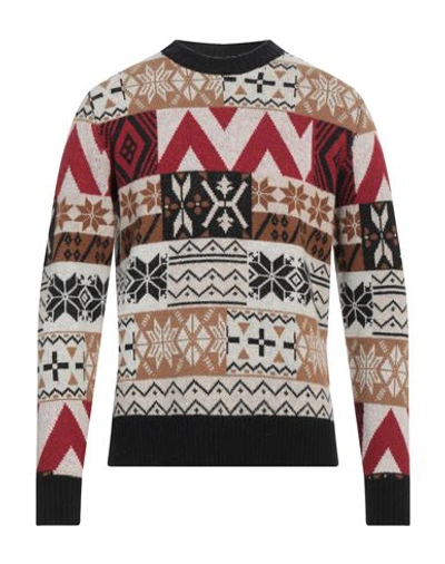 Shop +39 Masq Man Sweater Camel Size 36 Wool In Beige