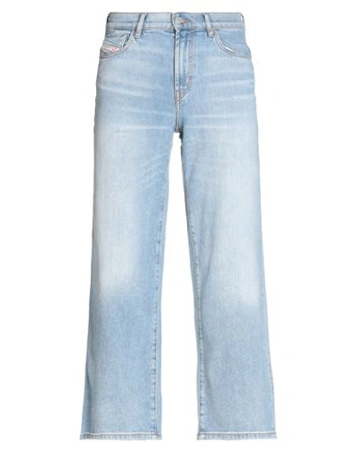 Diesel 2000 Widee 0ajat Bootcut And Flare Jeans Woman Jeans Blue Size 26w-32l Cotton, Elastane In Blue