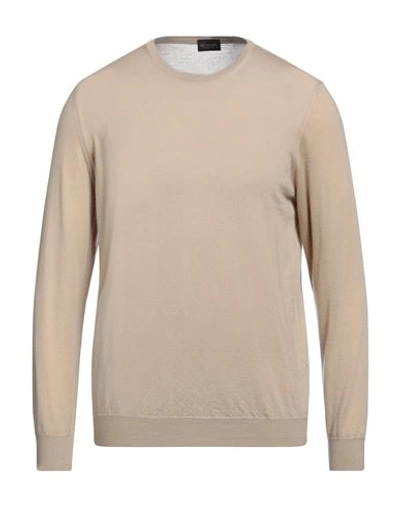 Shop Drumohr Man Sweater Light Brown Size 42 Cashmere In Beige