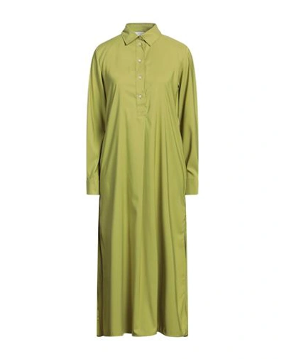 Aglini Woman Midi Dress Lime Green Size 6 Polyester, Elastane In Green