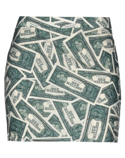 Shop Vetements Woman Mini Skirt Military Green Size S Polyamide, Elastane
