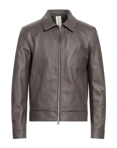 Shop Delan Man Jacket Dove Grey Size 38 Ovine Leather