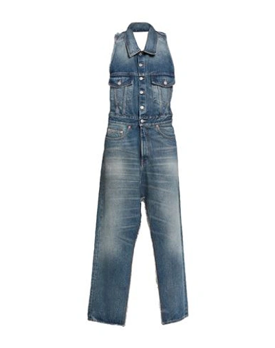 Mm6 Maison Margiela Woman Jumpsuit Blue Size 6 Cotton In Blue