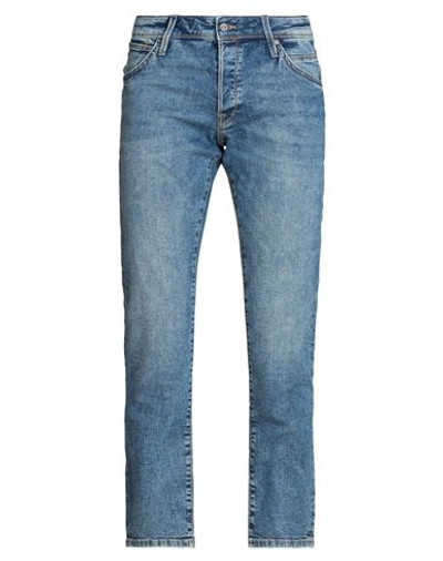 Shop Jack & Jones Man Jeans Blue Size 29w-32l Cotton, Polyester, Recycled Cotton, Elastane