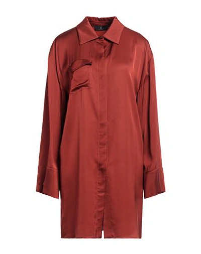 Shop Feleppa Woman Mini Dress Brick Red Size 10 Viscose, Rayon