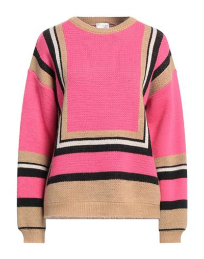 Shop Anonyme Designers Woman Sweater Fuchsia Size M Polyacrylic, Polyester In Pink