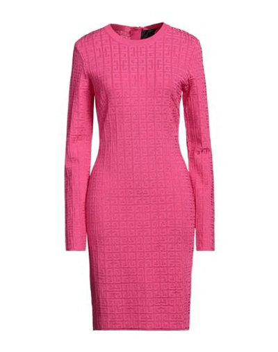 Shop Givenchy Woman Midi Dress Fuchsia Size S Viscose, Polyamide, Elastane In Pink