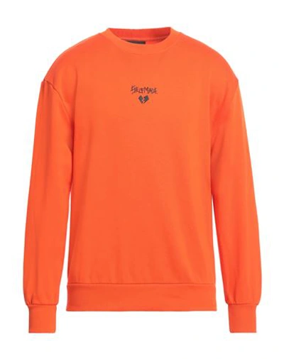 Shop Self Made By Gianfranco Villegas Man Sweatshirt Orange Size Xxl Cotton
